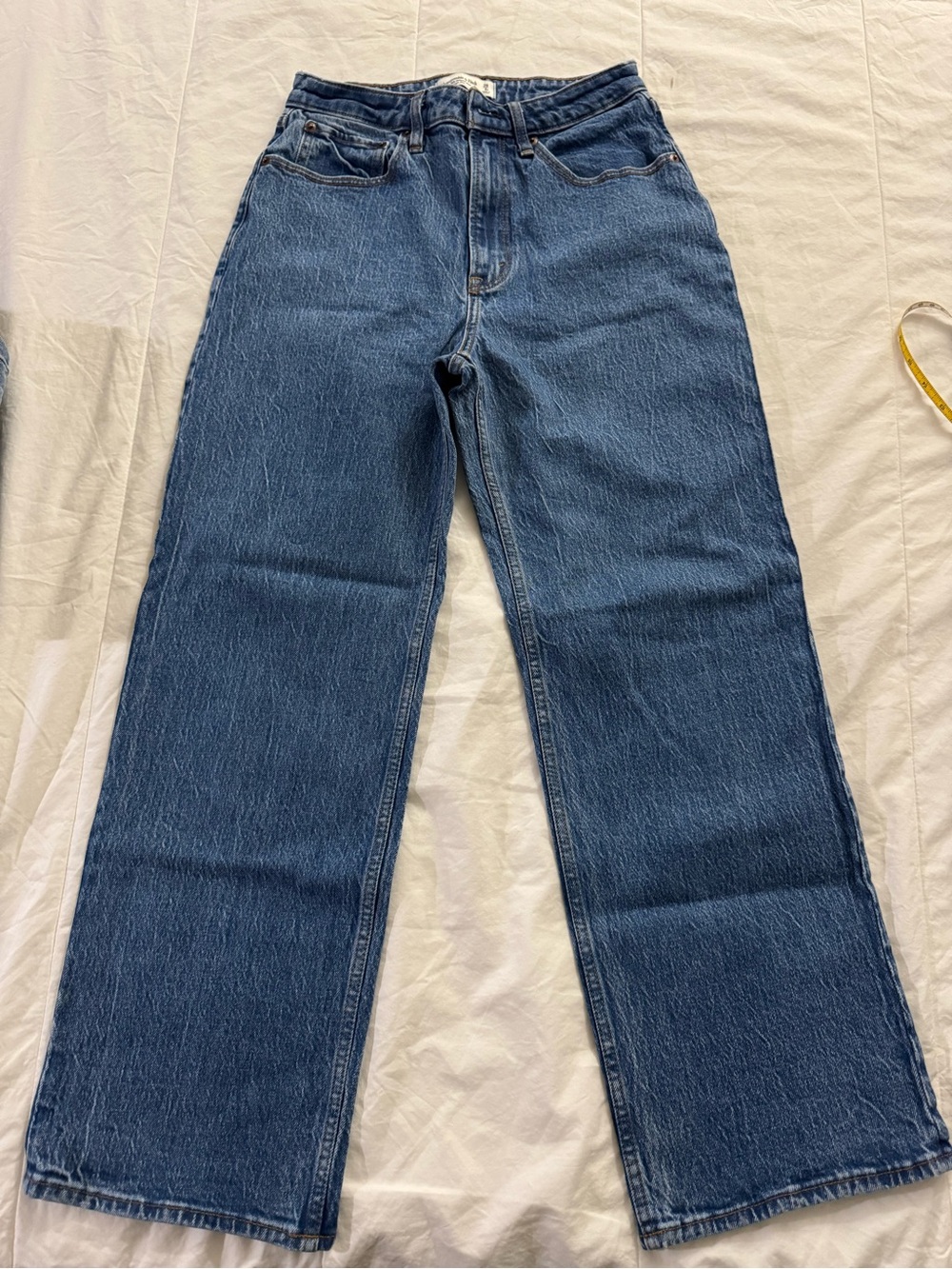 Abercrombie & Fitch Women's Straight Leg Jeans - Dark Blue Denim